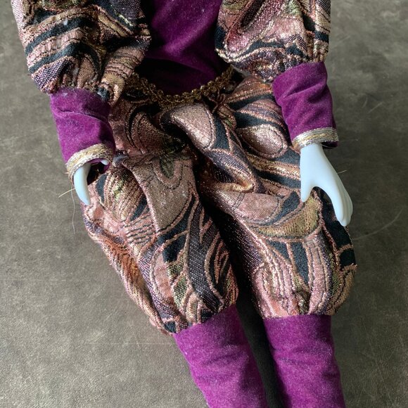 VINTAGE Porcelain Harlequin Bendable Doll Collectable - Picture 4 of 14